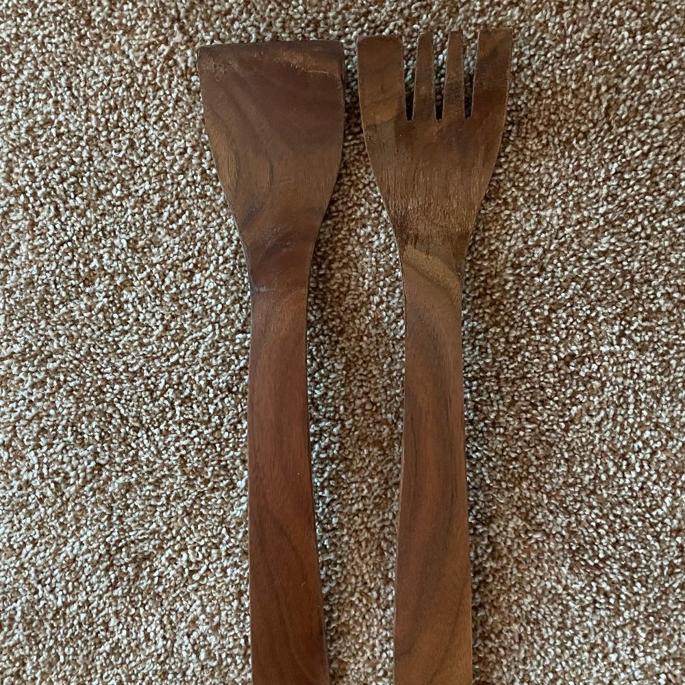 VTG Wooden Salad Server Set